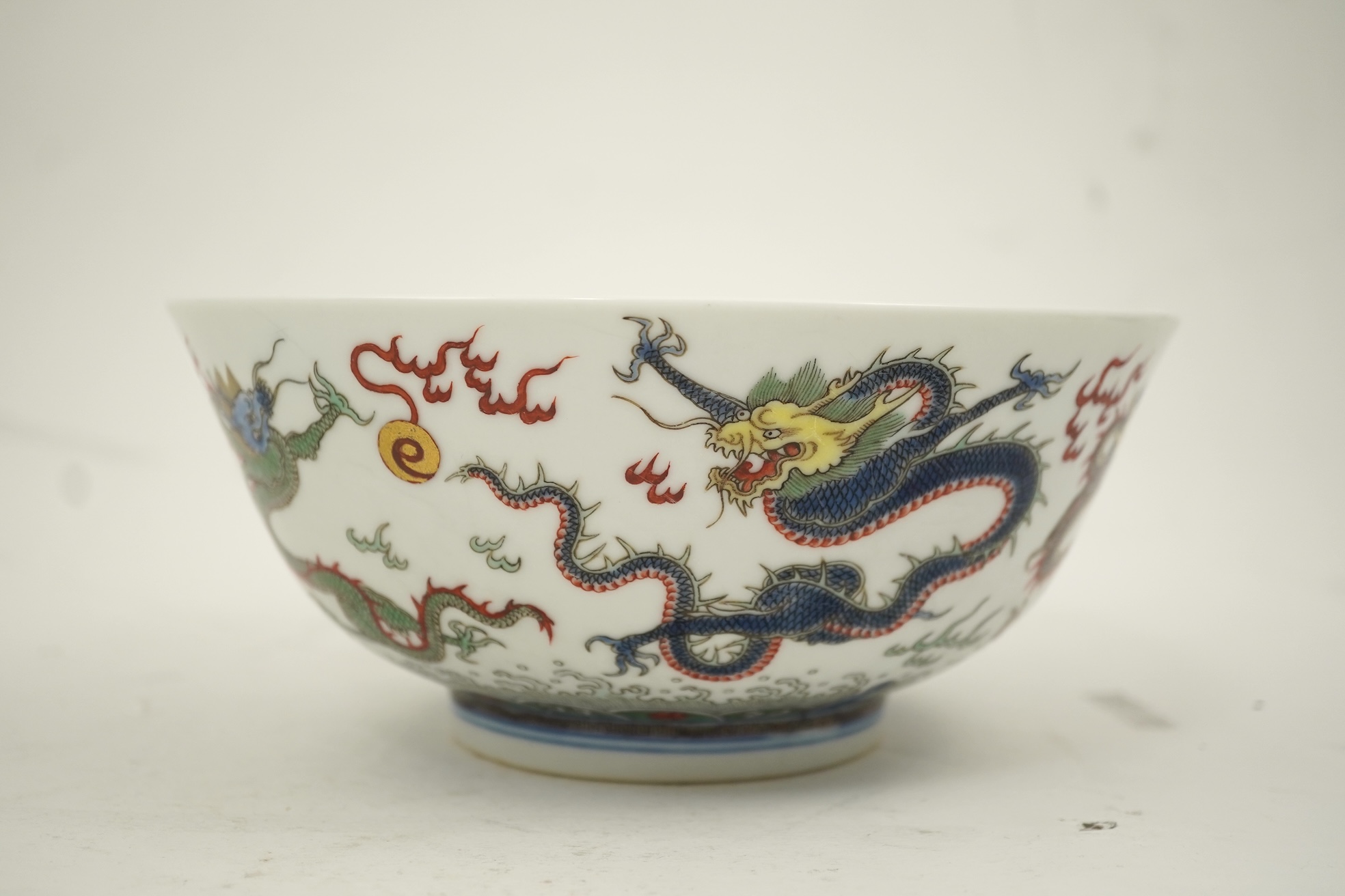 A Chinese enamelled porcelain 'dragon' bowl, Republic period